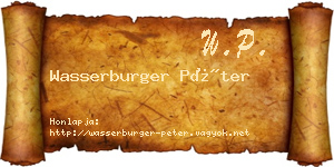 Wasserburger Péter névjegykártya