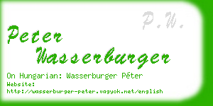 peter wasserburger business card